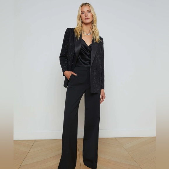 L'AGENCE - Jericho Rhinestone Blazer in Blac - Picture 4 of 10